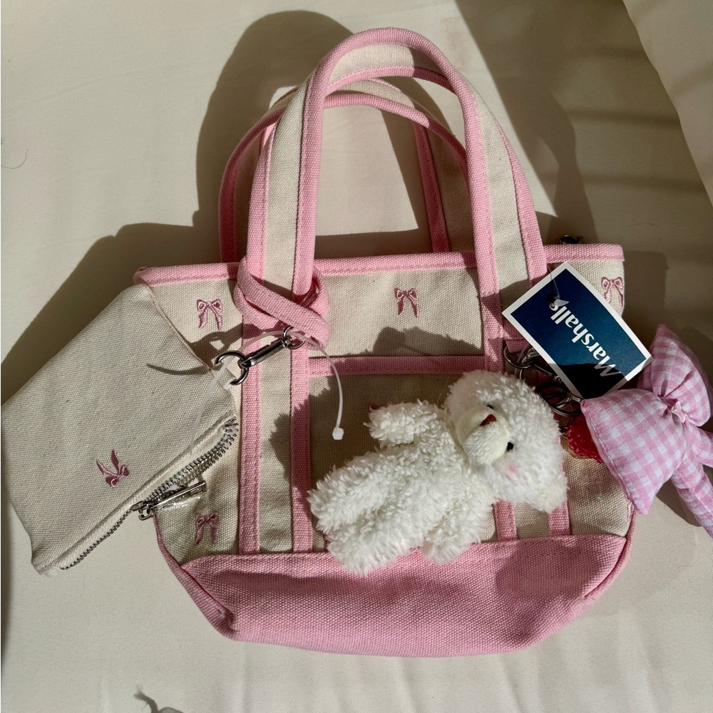 Madden Girl Pink and Cream Tote Bag